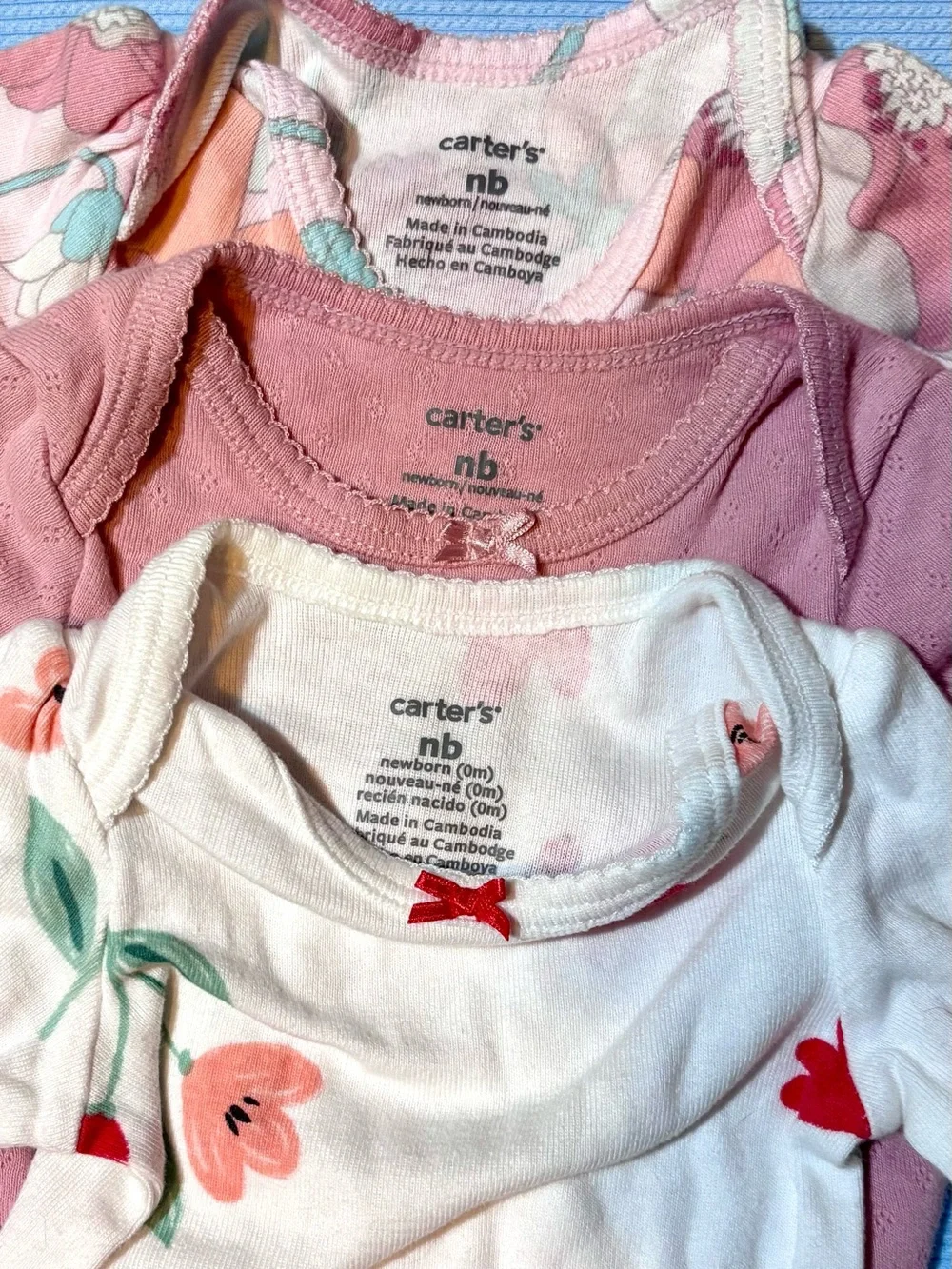 Carter's Newborn Pink Floral & Solid Long-Sleeve Sleep Sacks - 3 Pack